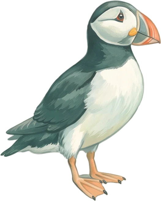 Puffin, painted