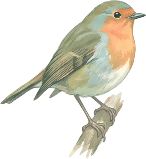Robin, painted