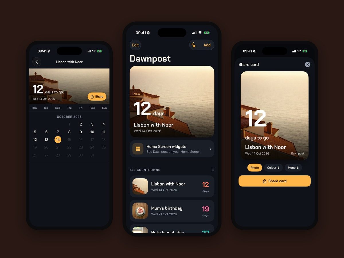 Dawnpost, Event countdowns