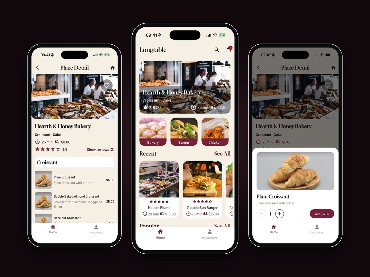 Longtable, Multi-restaurant food delivery