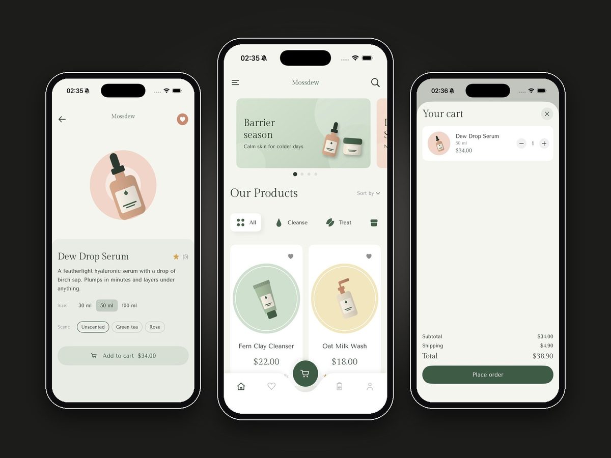 Mossdew, Skincare shop
