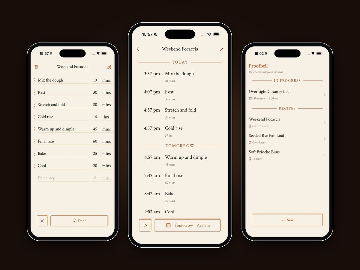 Proofbell, Recipe scheduler