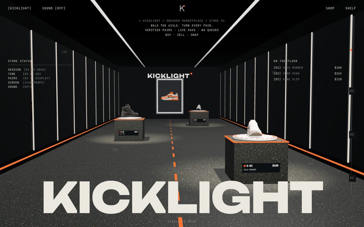 Kicklight, Sneaker shop