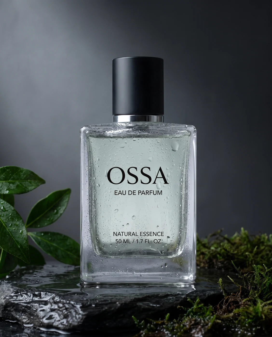 OSSA perfume, an AI generated product shot for a fictional brand