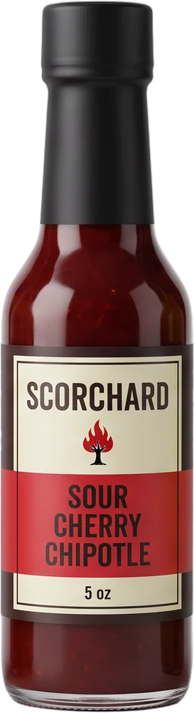 Sour Cherry Chipotle hot sauce bottle