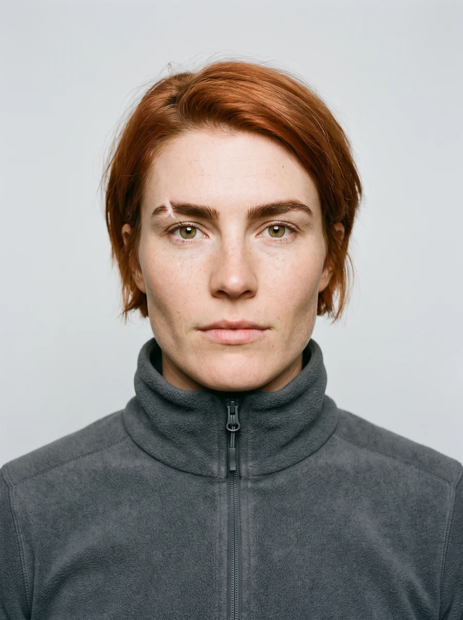 Black and white portrait of Kaia Sorvik