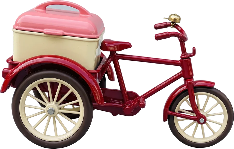 The delivery trike with its cool box