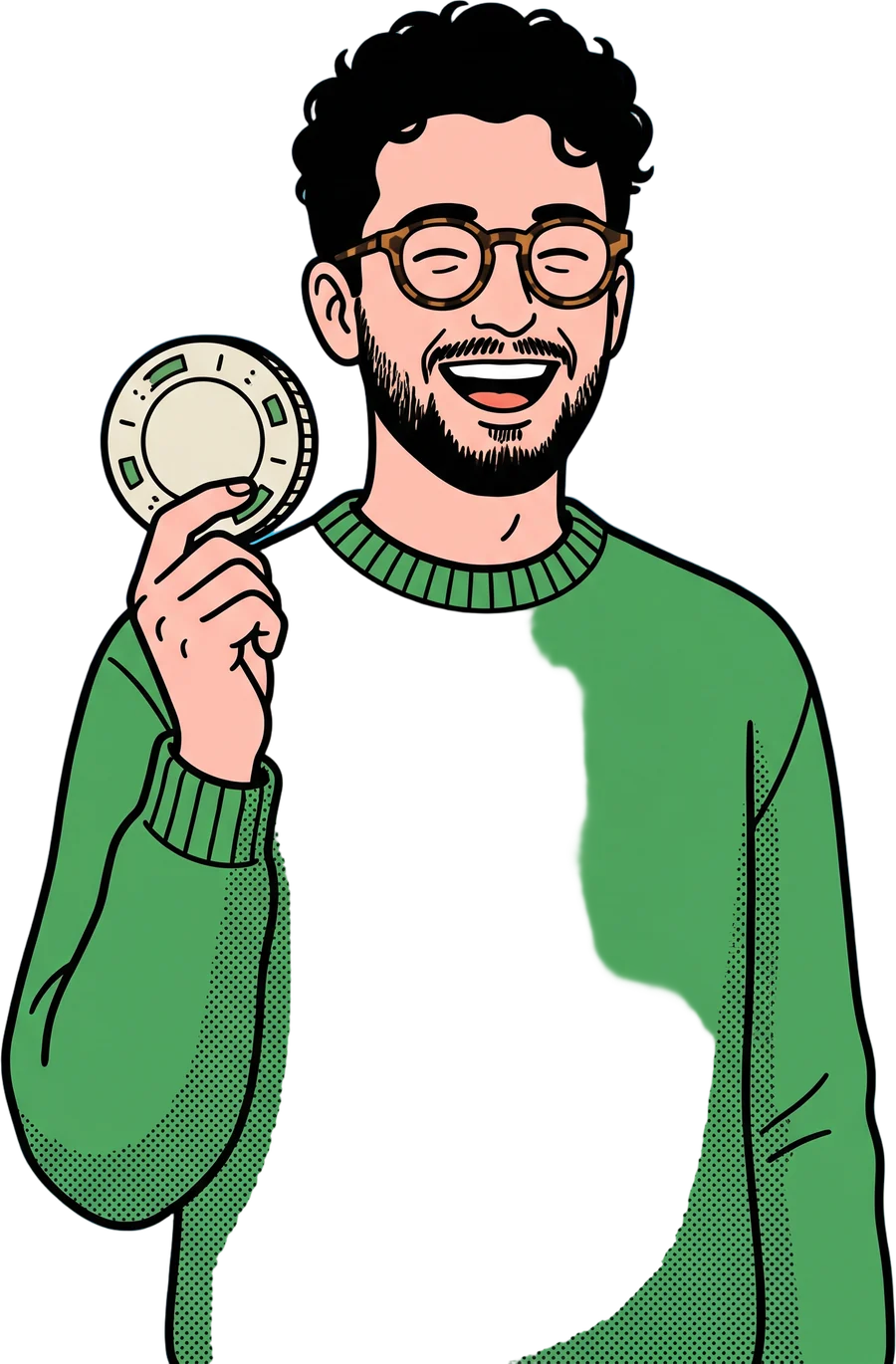 Illustration of Kenji, a founder of the illustrative studio